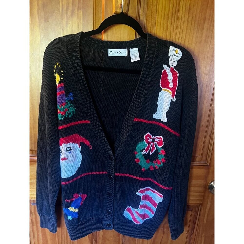 Alison Craig Womens Christmas‎ Cardigan/ Ugly Sweater Holiday M
